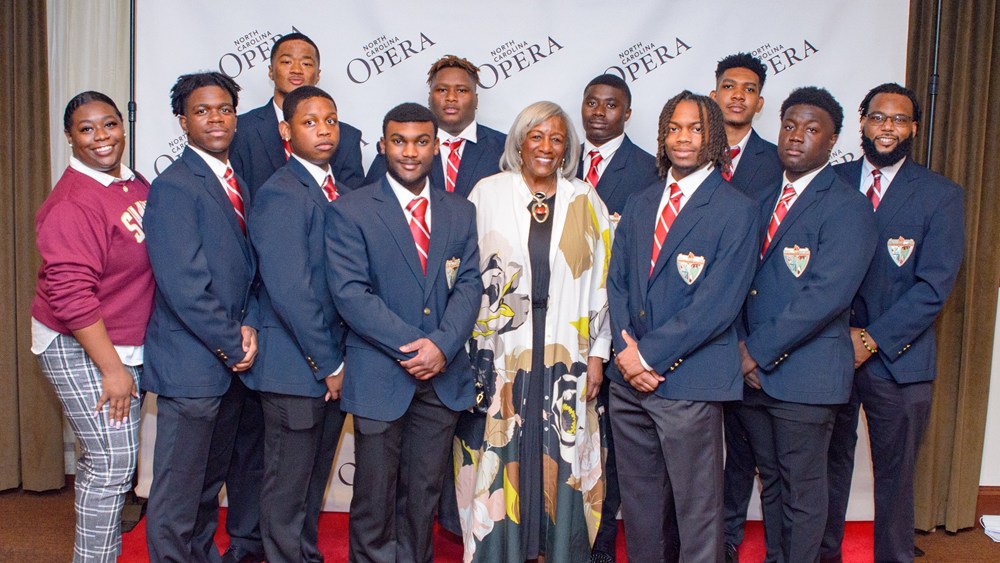 Students and administrators of Shaw University at North Carolina Opera’s HBCU Night at the Opera (photo: Ken Demery)