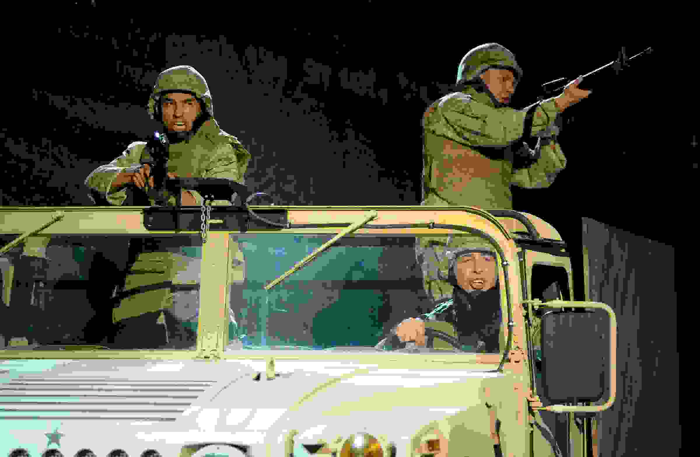 Gregorio González, Todd Strange and Jason Switzer in Fallujah at Long Beach Opera