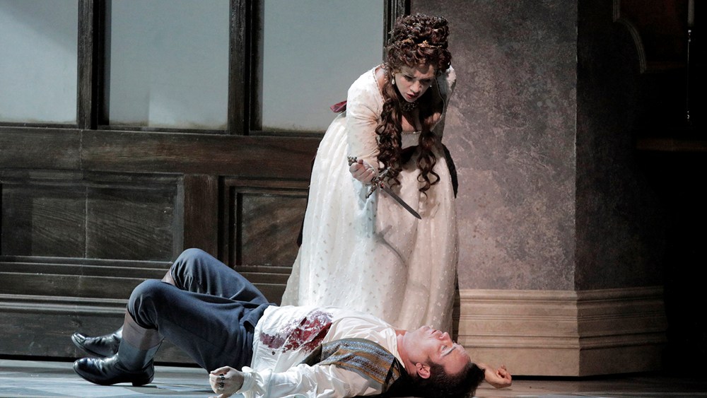Carmen Giannattasio as Tosca and Scott Hendricks as Scarpia in San Francisco Opera’s Tosca