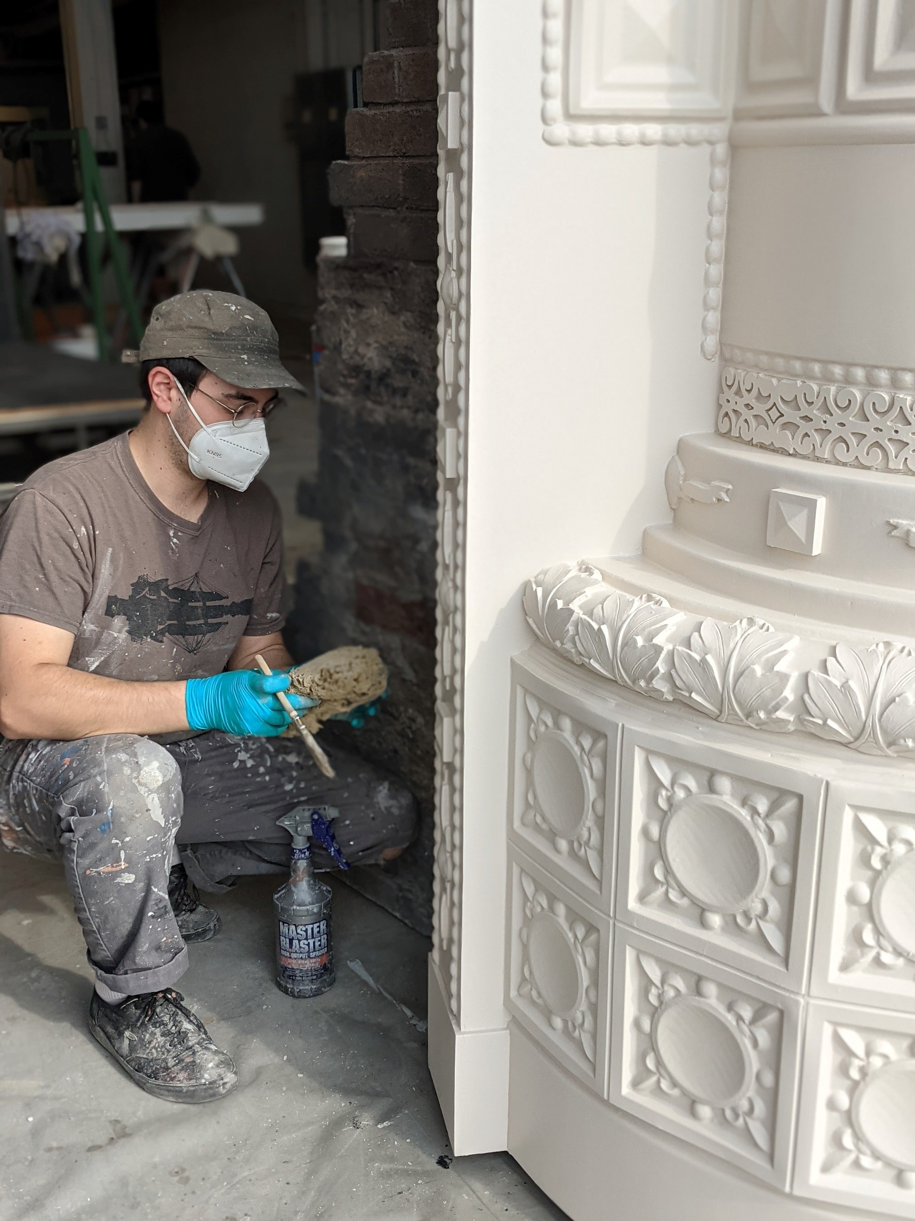 David Mortellito works on a set for the Santa Fe Opera’s 2021 festival