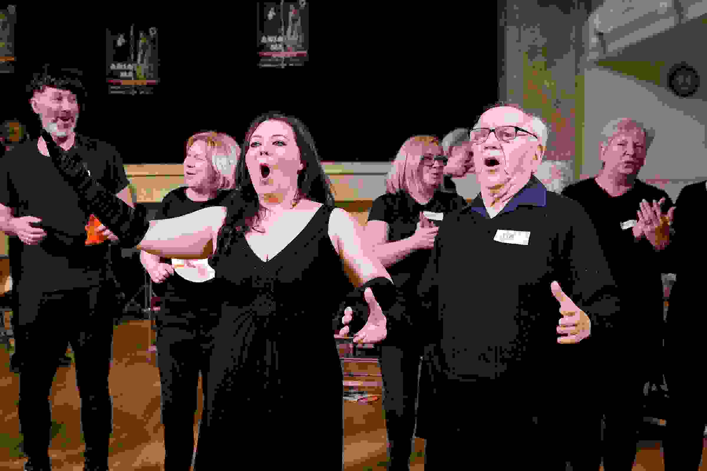 Soprano Alison McNeill leads a Memory Spinners session for Scottish Opera.