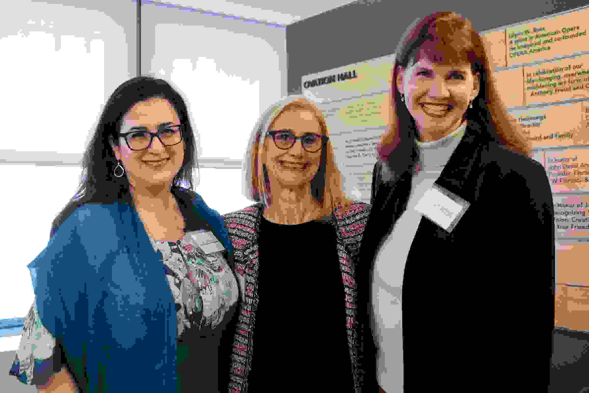 Mitra Sadeghpour, Astrid Baumgardner and Stacy Brightman at OPERA America’s Backstage Brunch