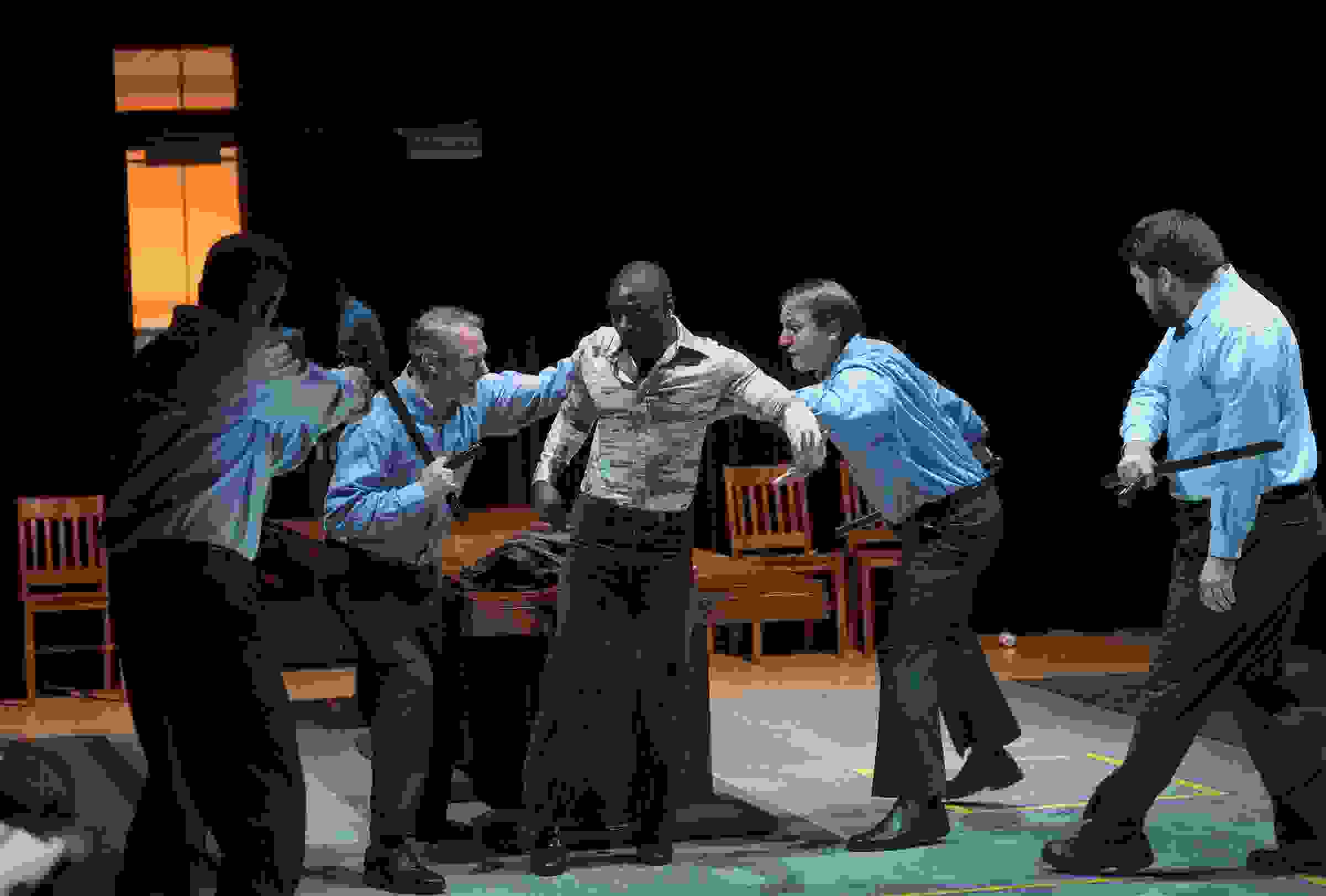 Rickey Jackson (at center) in Blind Injustice at Cincinnati Opera