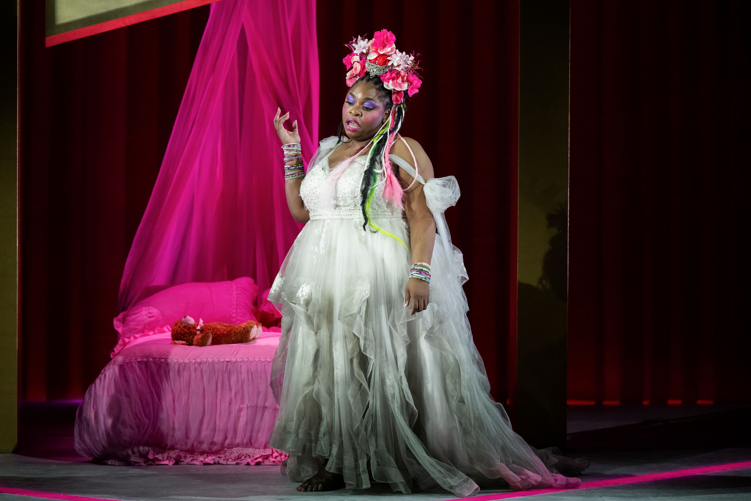 Veena Akama-Makia in Full Moon in March at the Royal Opera House in 2024 (photo: Camilla Greenwell)