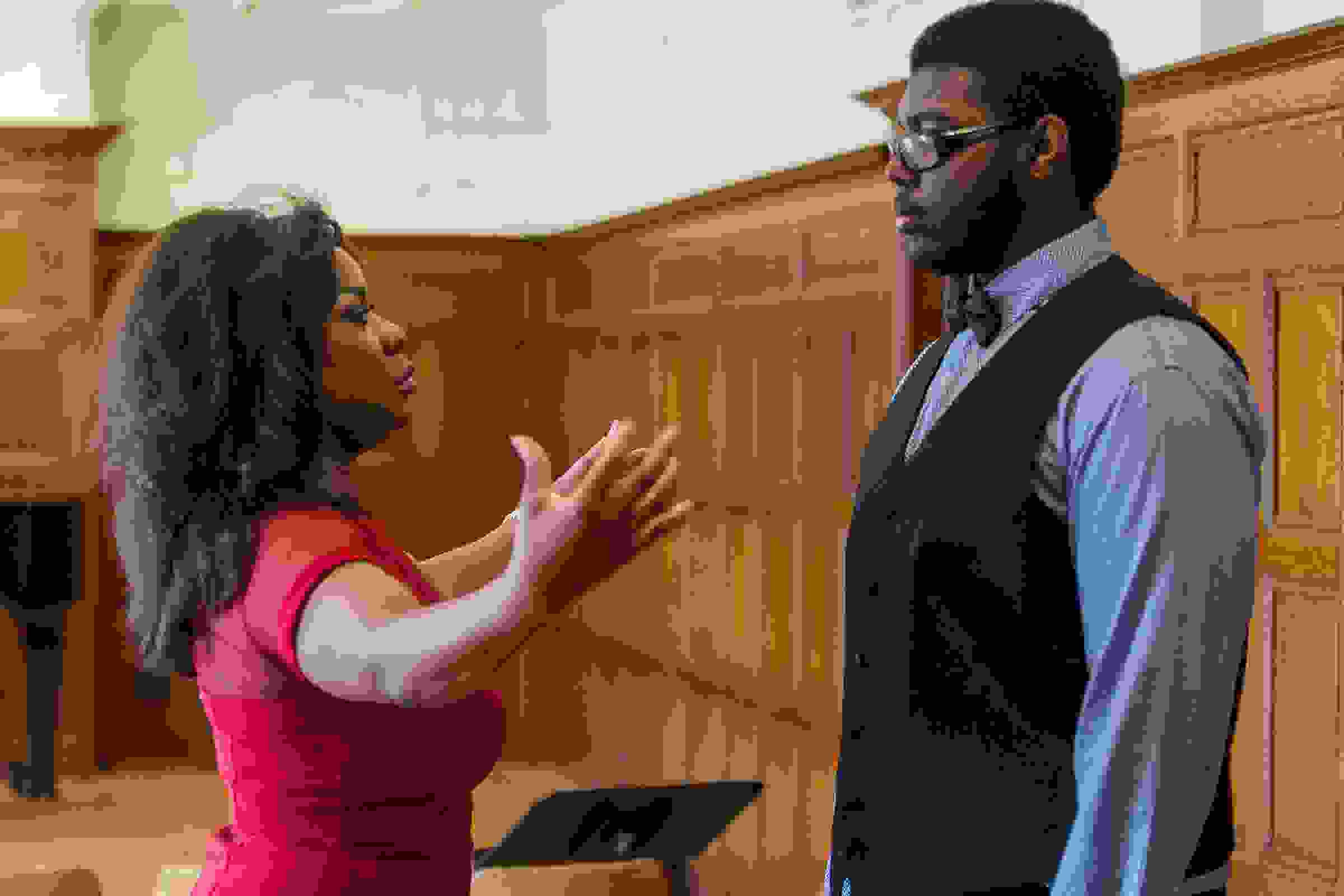 Denyce Graves coaches high school senior Dennis Barber in a master class at OTSL’s Artists-in-Training Program