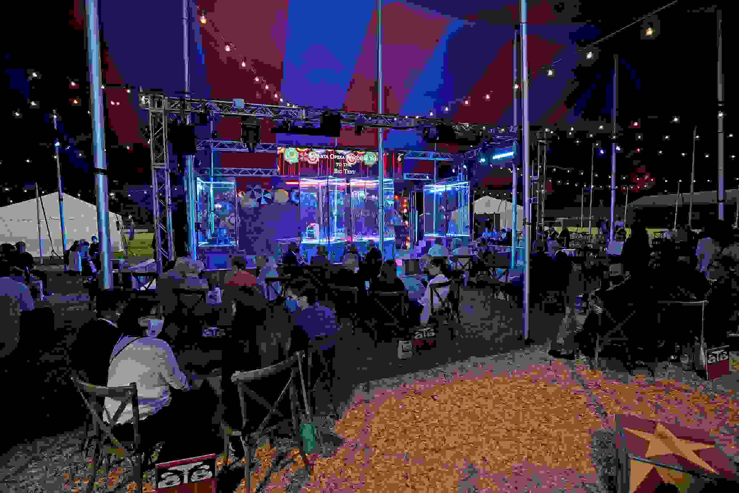 The audience gathers for Atlanta Opera’s Big Tent production of Pagliacci in fall 2020