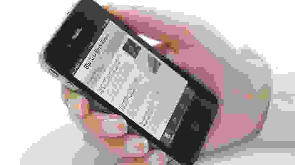 New York Times on smartphone