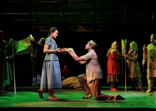 Andriana Chuchman and Sean Panikkar in Opera Theatre of Saint Louis’ world premiere of Shalimar the Clown by Jack Perla and Rajiv Joseph (Ken Howard)