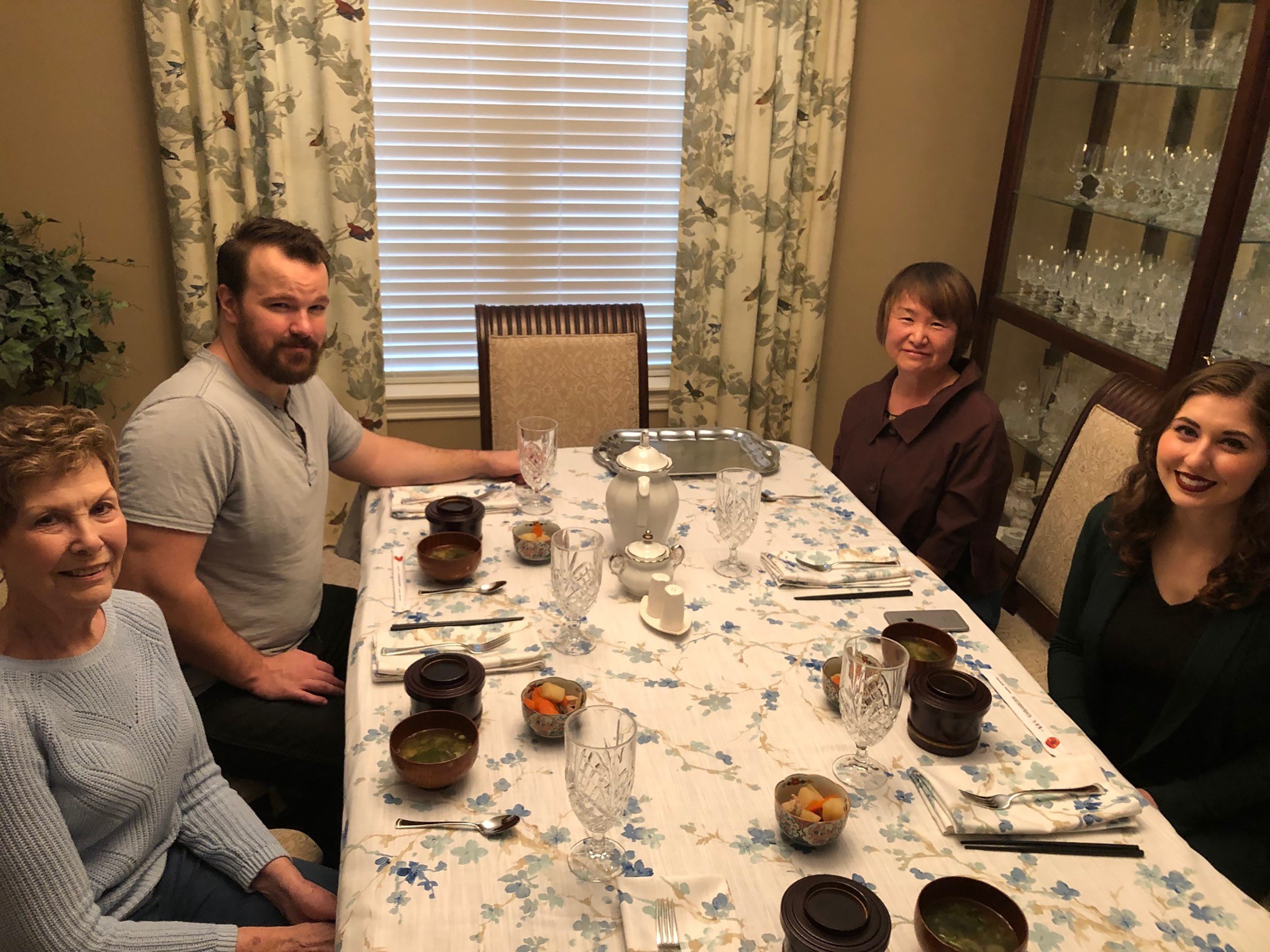 Chieko Hedin (upper right) hosts Heartland Opera Theatre artists