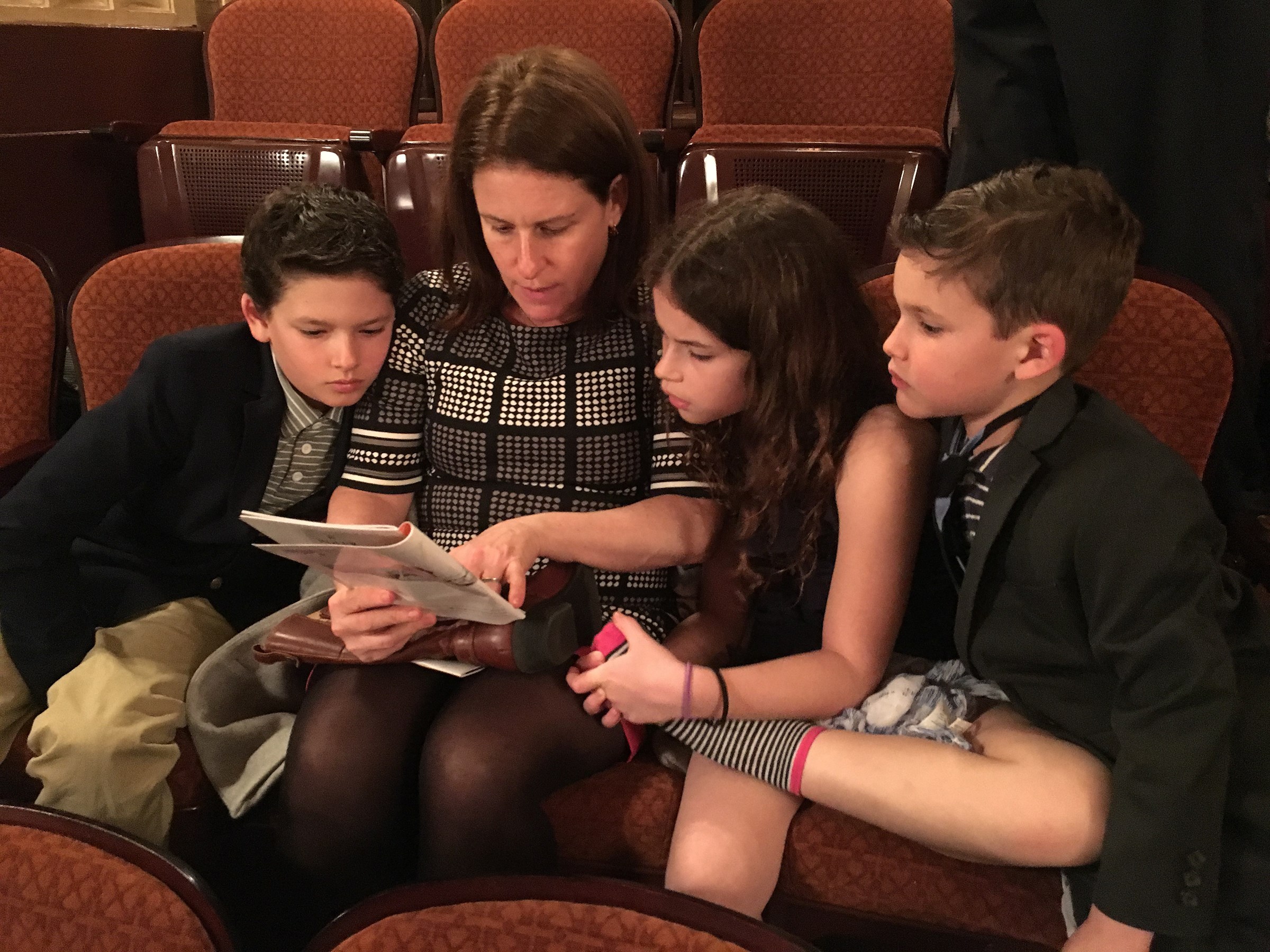 Deborah Gill with her children at Turandot
