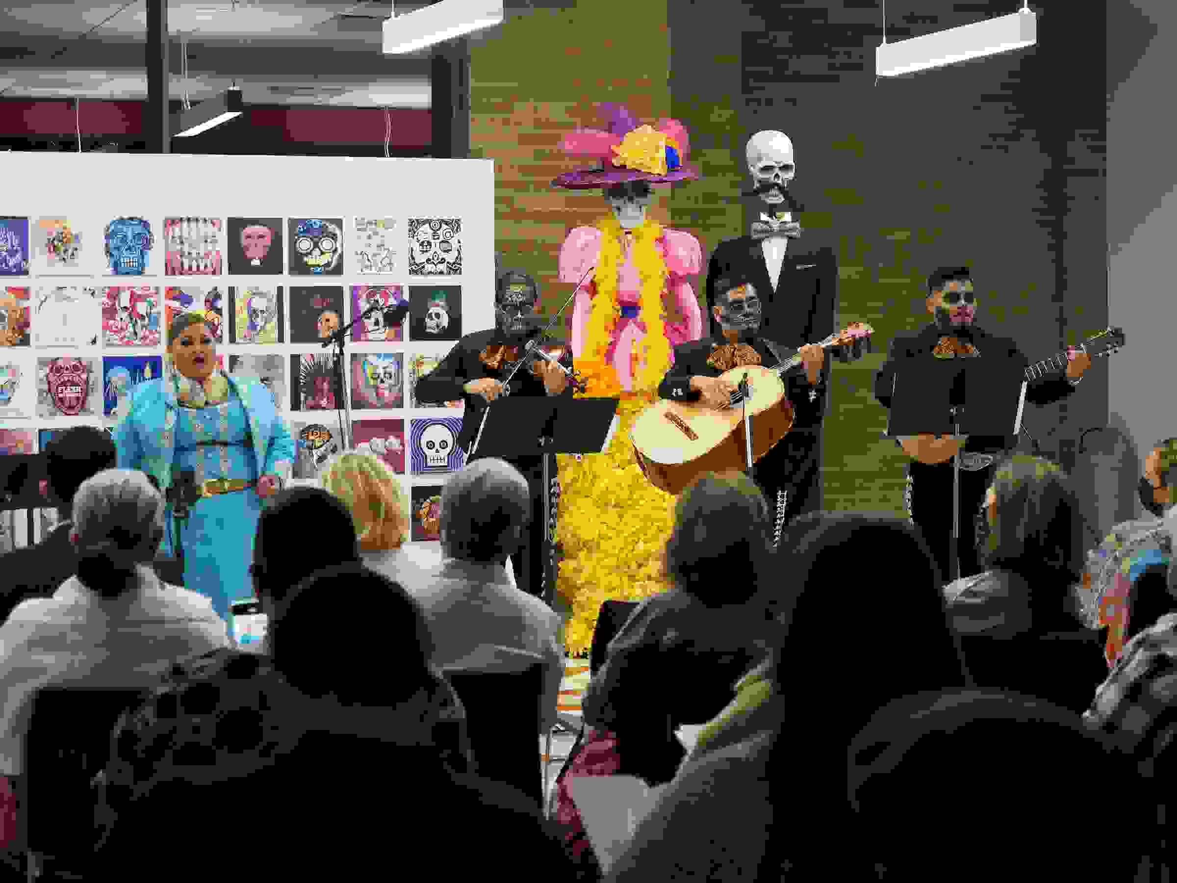Mezzo-soprano Vanessa Alonzo and Trío Chapultepec celebrate Día de los Muertos at an Austin Opera event
