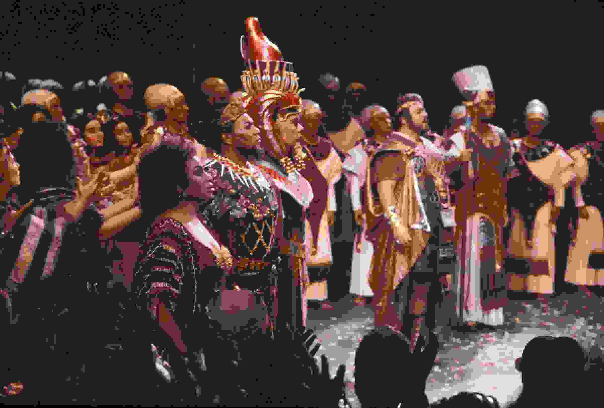 Leontyne Price and Simon Estes (at left) in Aida at San Francisco Opera in 1981, along with Kevin Langan, Luciano Pavarotti, and Ferruccio Furlanetto