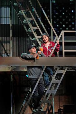 Andrew Stenson and Kathleen Kim in Huang Ruo and David Henry Hwang’s An American Soldier at Opera Theatre of Saint Louis