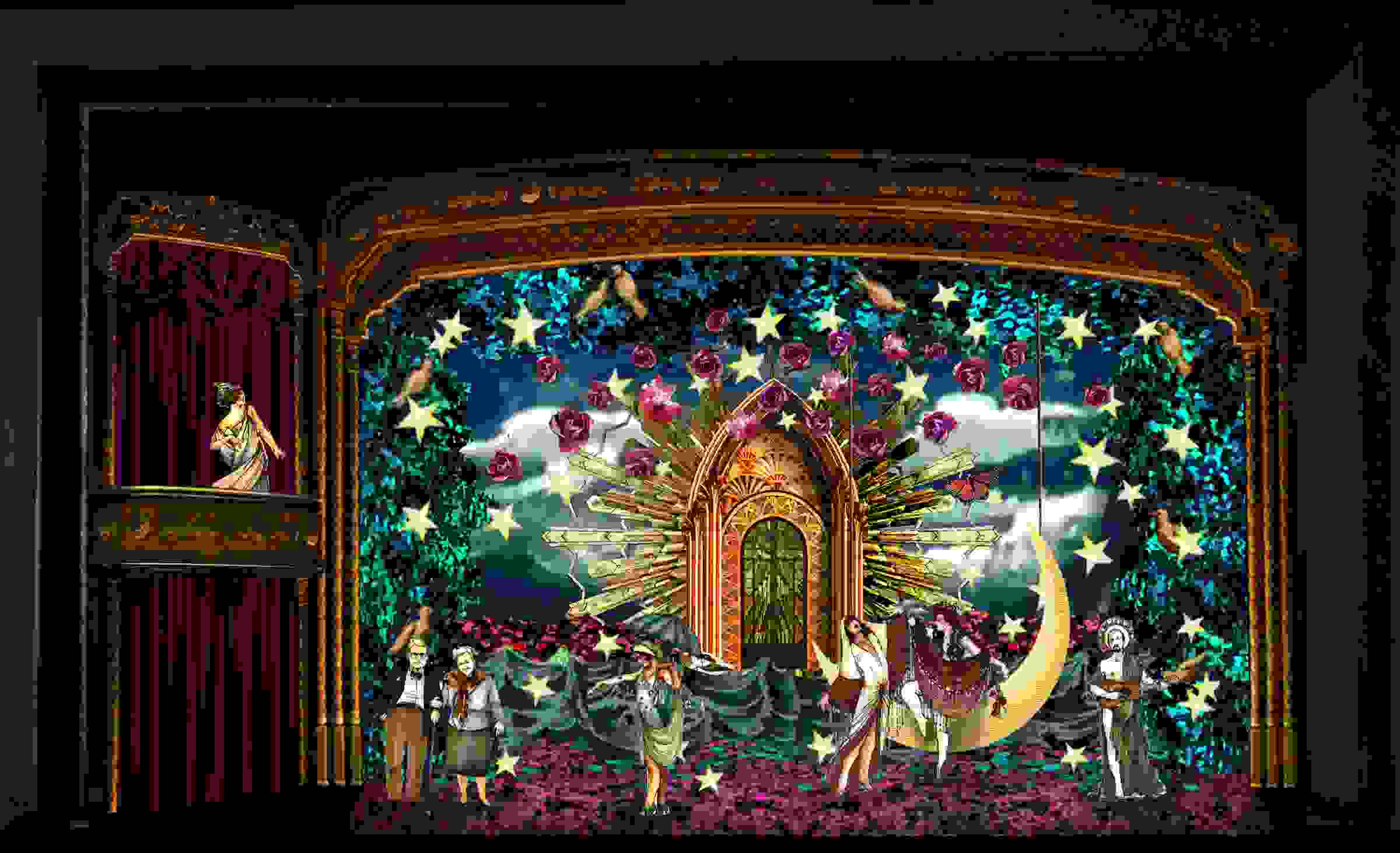 An Art Deco-inflected production design for Four Saints in Three Acts