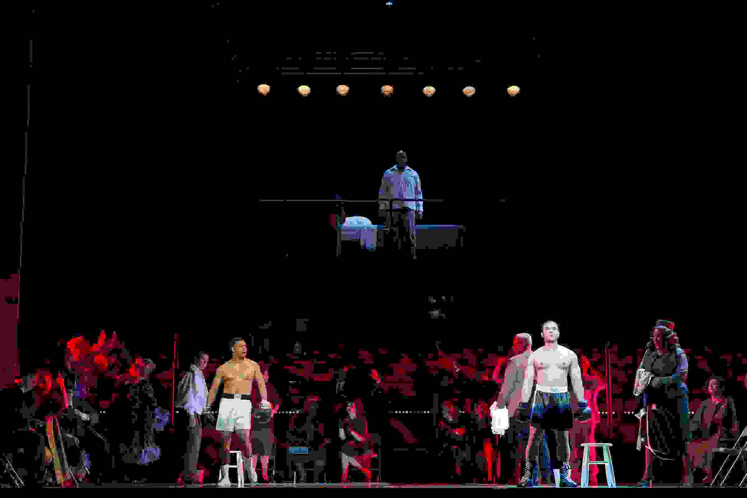 Washington National Opera’s Champion with Arthur Woodley (at top), Victor Ryan Robinson, Aubrey Allicock and Denyce Graves )(cott Suchman)