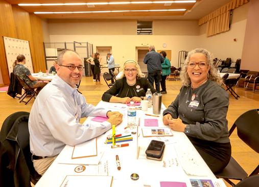 Opera Columbus’ general director and CEO, Julia Noulin-Mérat (center), participated in a community forum on the arts in Columbus.