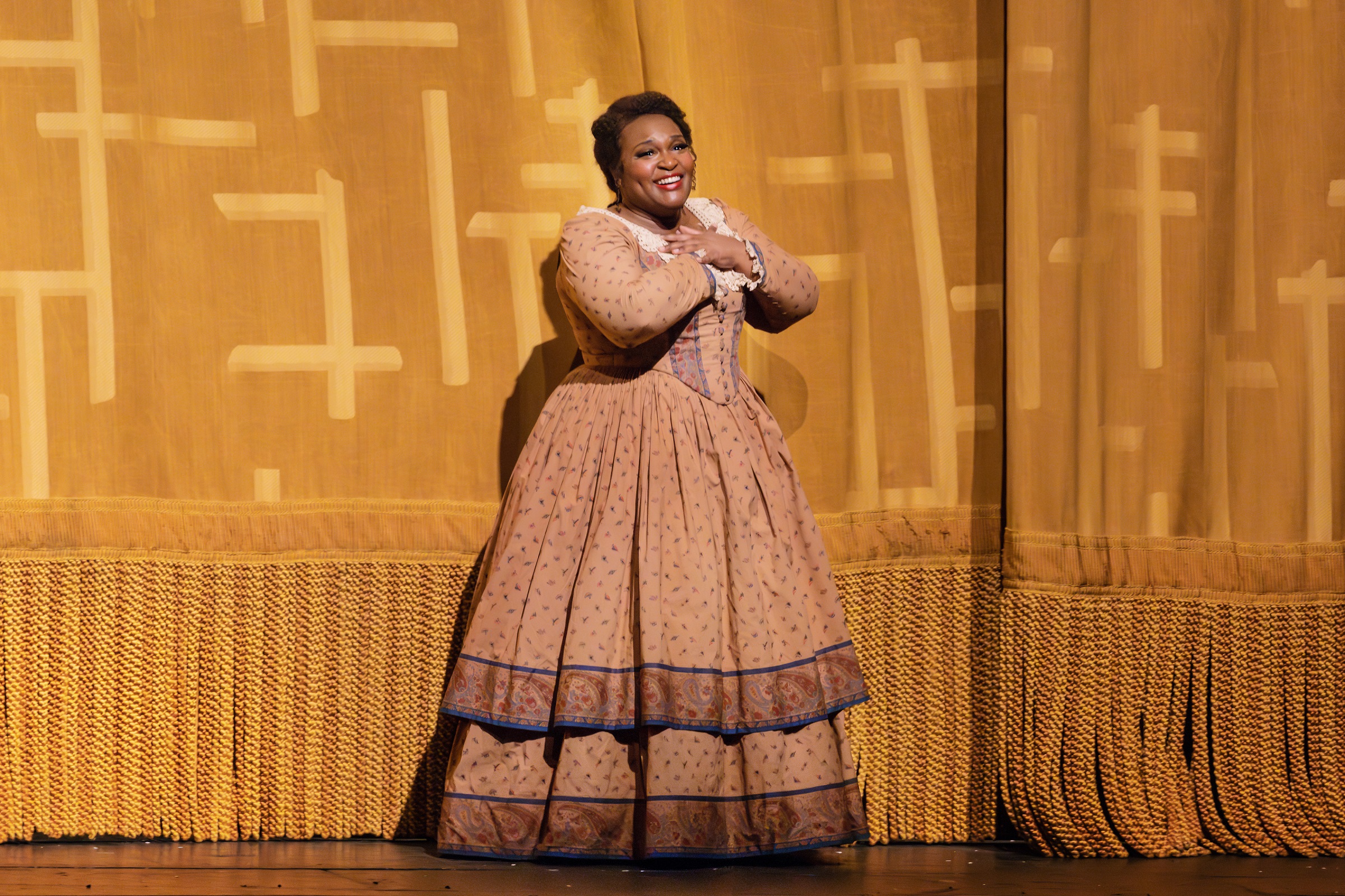 Leah Hawkins takes a curtain call after her performance in the Met’s 2023 La bohème. (photo: Curtis Brown)