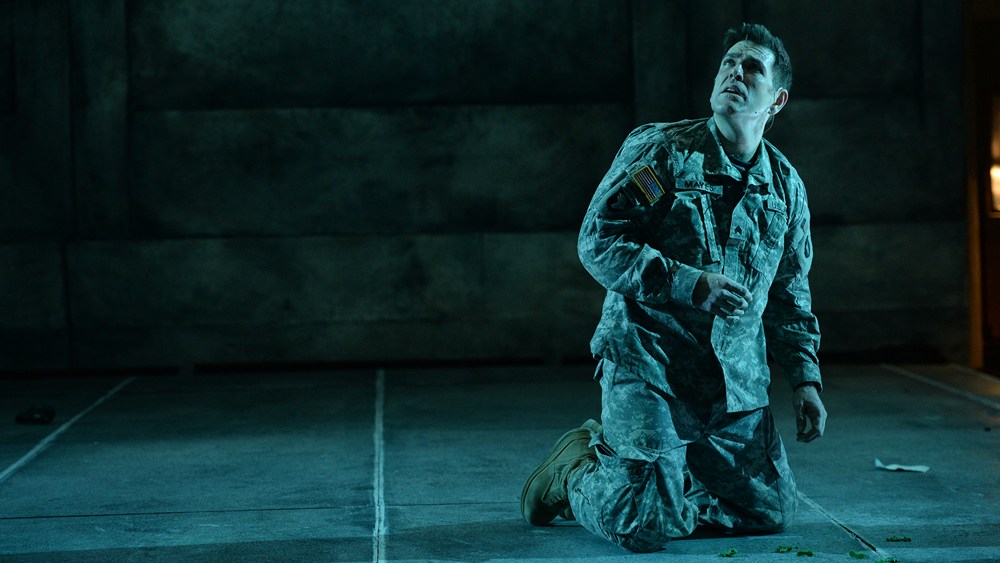 Michael Mayes in Des Moines Metro Opera’s Soldier Songs, by David T. Little