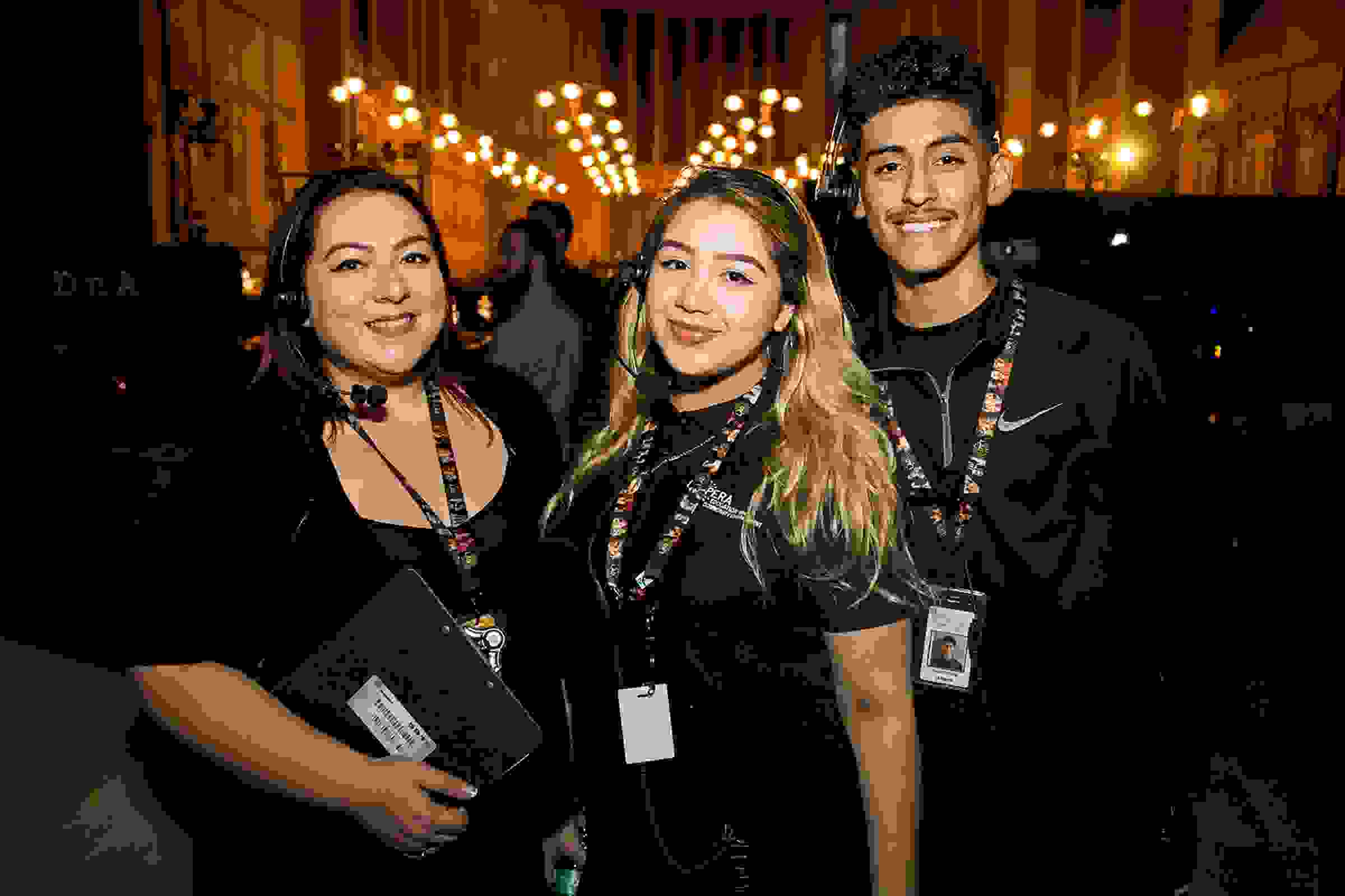 Irene Salazar, individual giving assistant at LA Opera, with two of the company’s Opera Academy interns