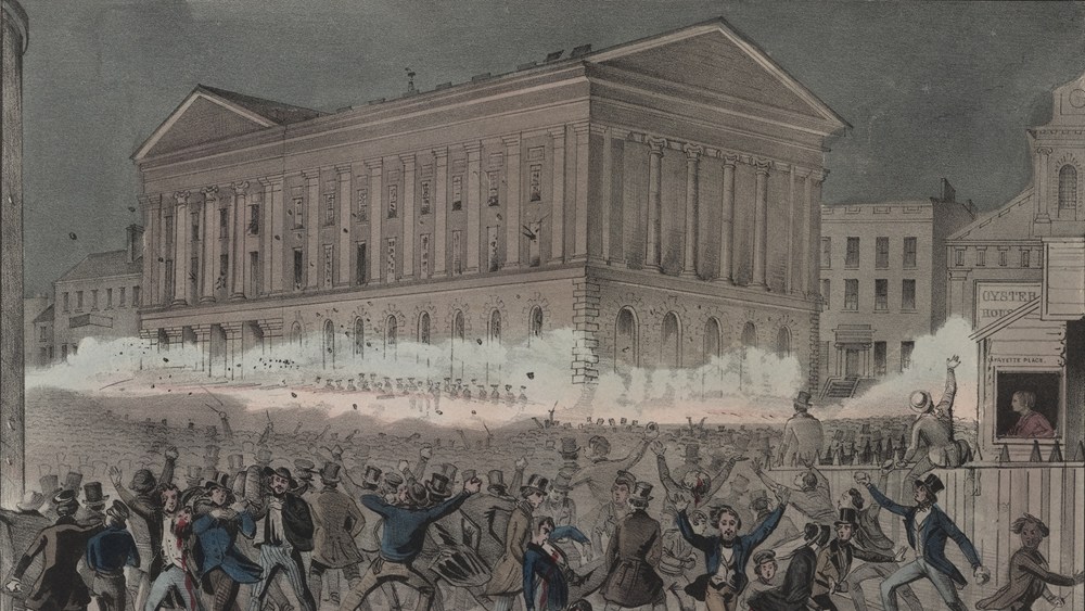 The great riot at New York’s Astor Place Opera House, 1849 (image: The New York Public Library)